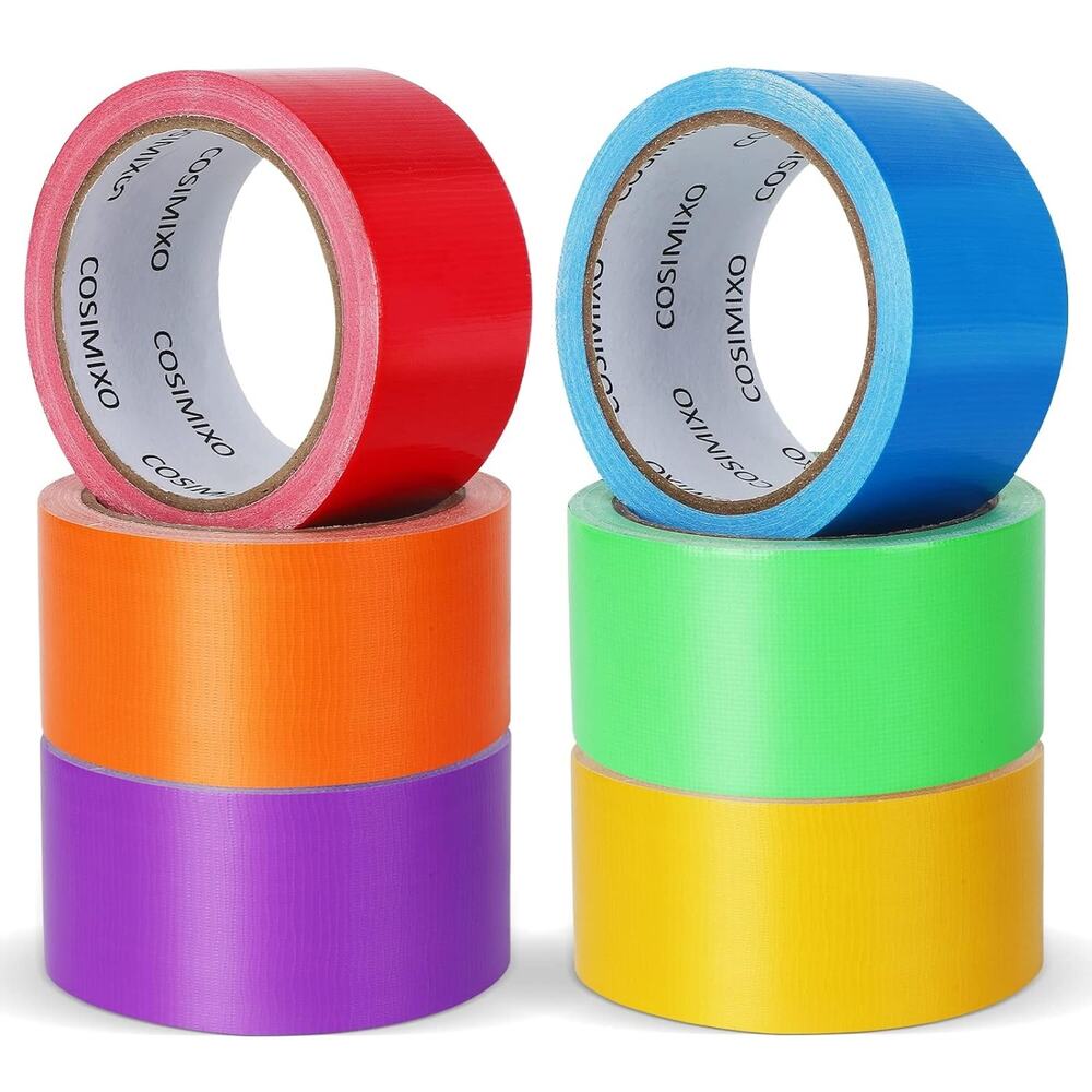 COSIMIXO 6 Pack Rainbow Colored Duct Tape 15 Yards x 2 Inch Heavy Duty New